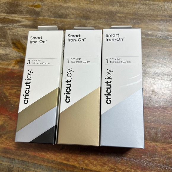 Cricut Other - Cricut Joy Smart Iron-On Vinyl Bundle Gold Silver Black Classics Sampler 3pk